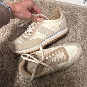 J. Crew Ivory and Beige Casual Sneakers